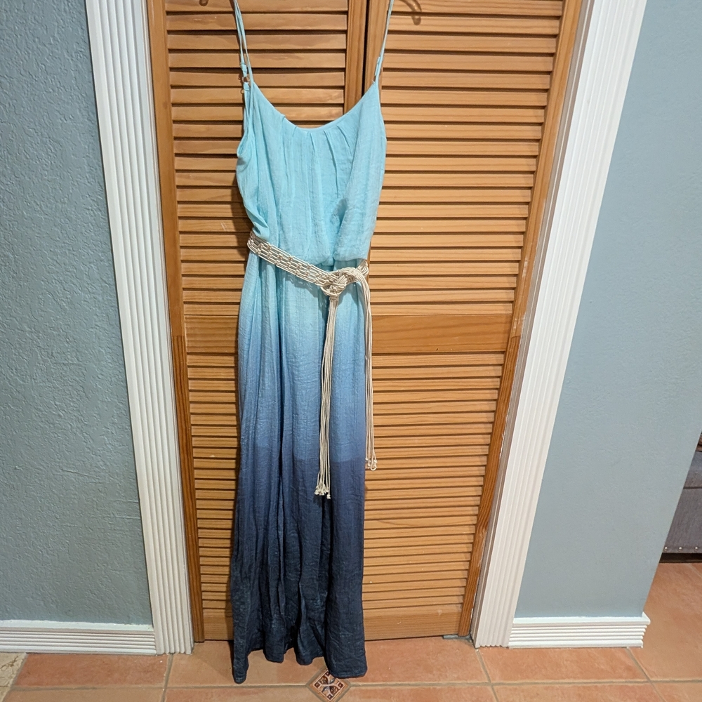 BCX Teal and Navy Ombre Maxi Dress